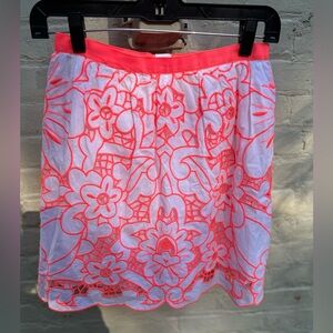 Milly Neon Floral Embroidered Mini Skirt gorgeous and EUC